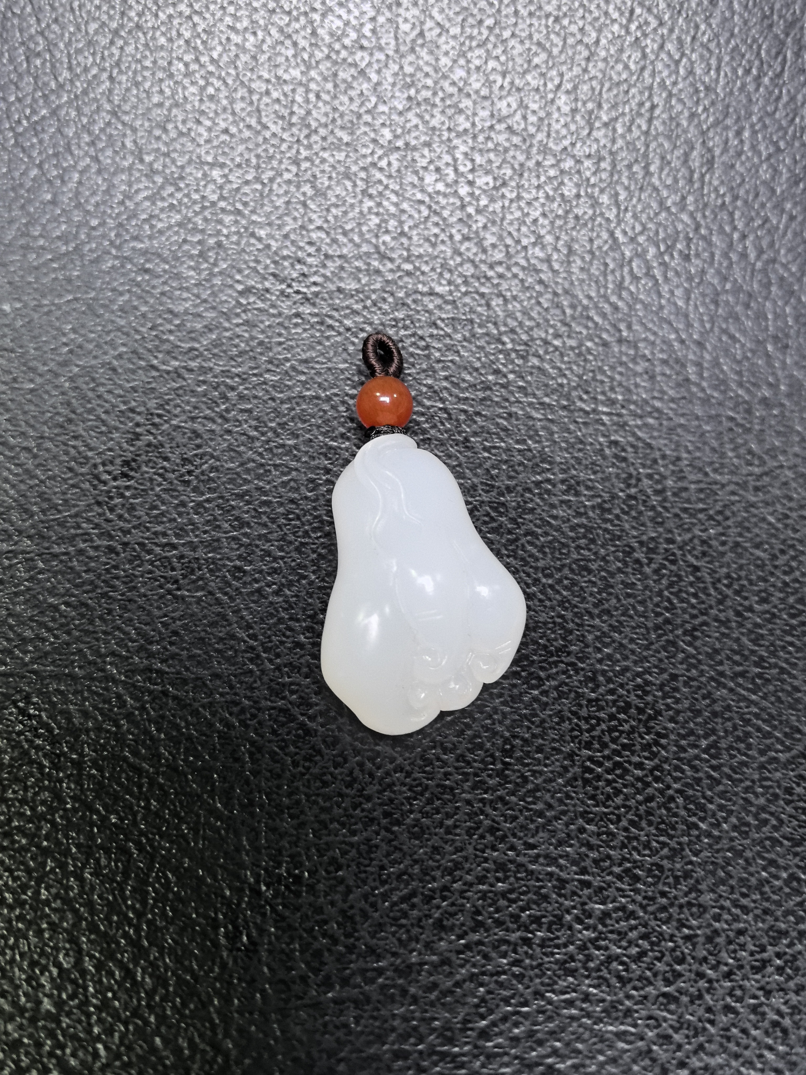 和田玉白玉佛手挂件