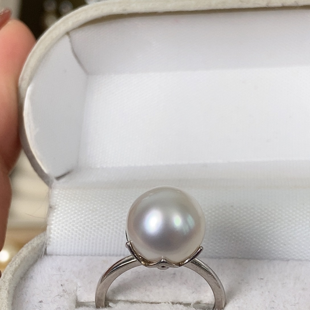 海水珍珠戒圈银S925镶嵌