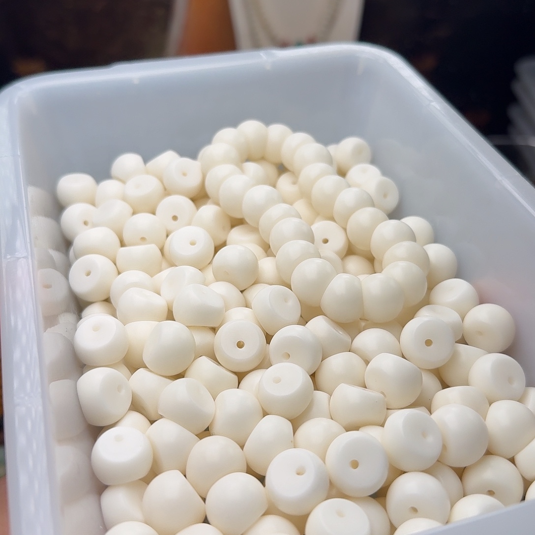 菩提根/象牙果吊坠30 颗骨瓷白蒜瓣 14  厚切