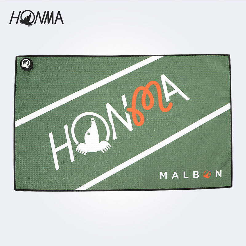 HONMA X MALBON联名高尔夫毛巾运动配件户外吸汗巾OG12520 绿色