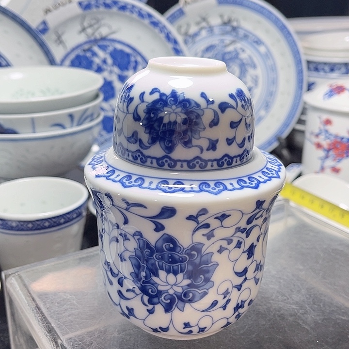 碗青花温酒壶三件套