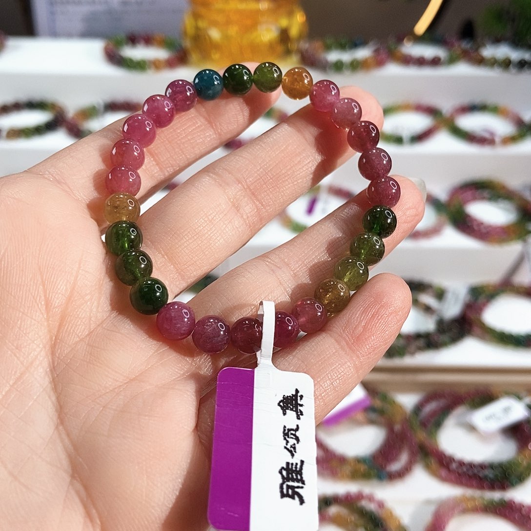 手链碧玺未镶嵌G2103素圈颜色微差