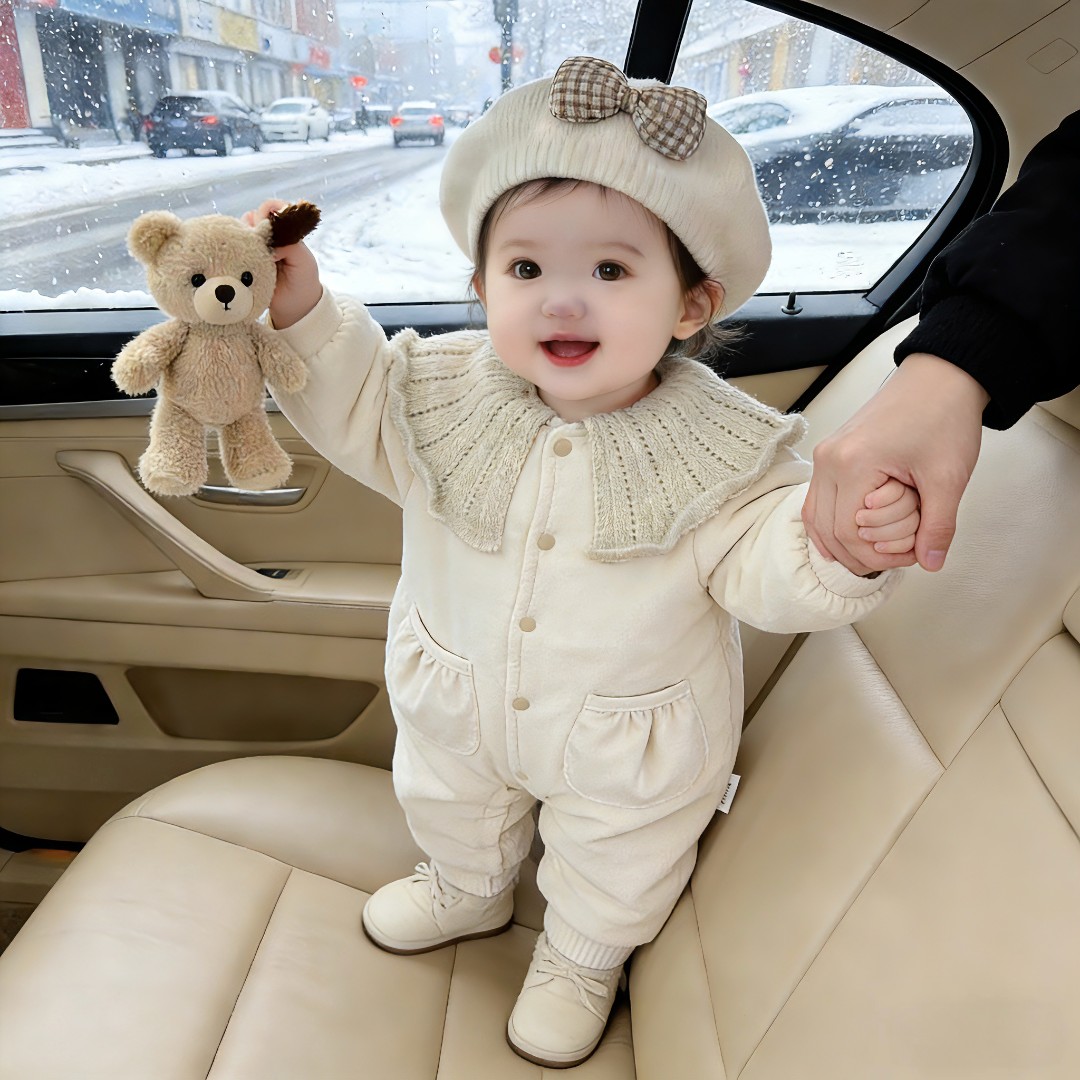 宝宝棉服冬季洋气小公主冬装保暖棉袄女童衣服加厚棉衣外出服