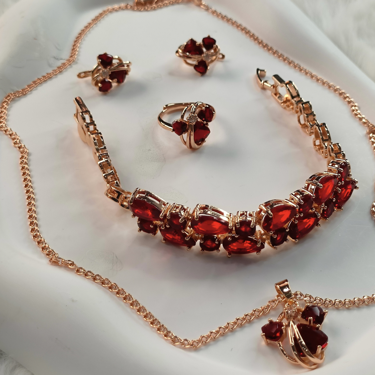 铜合金项链 585kizil altun pason项链四件套