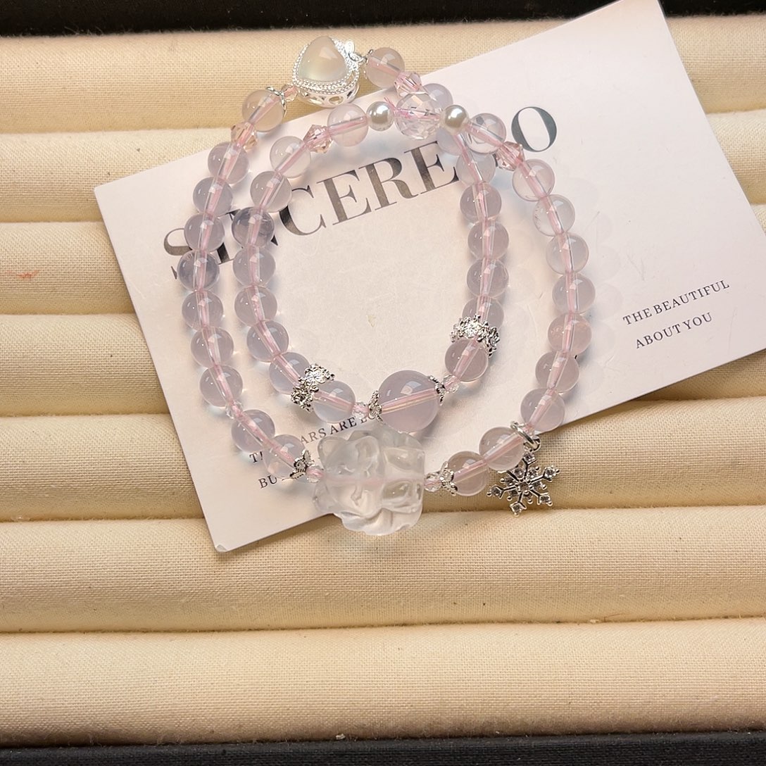 水晶未镶嵌手绳莫粉