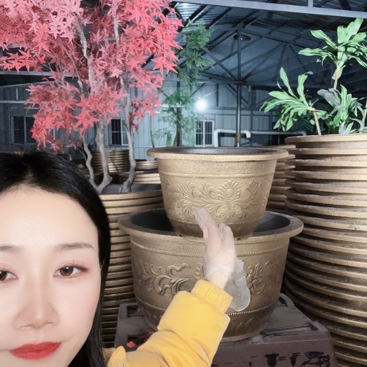 圆形50花盆2个有孔