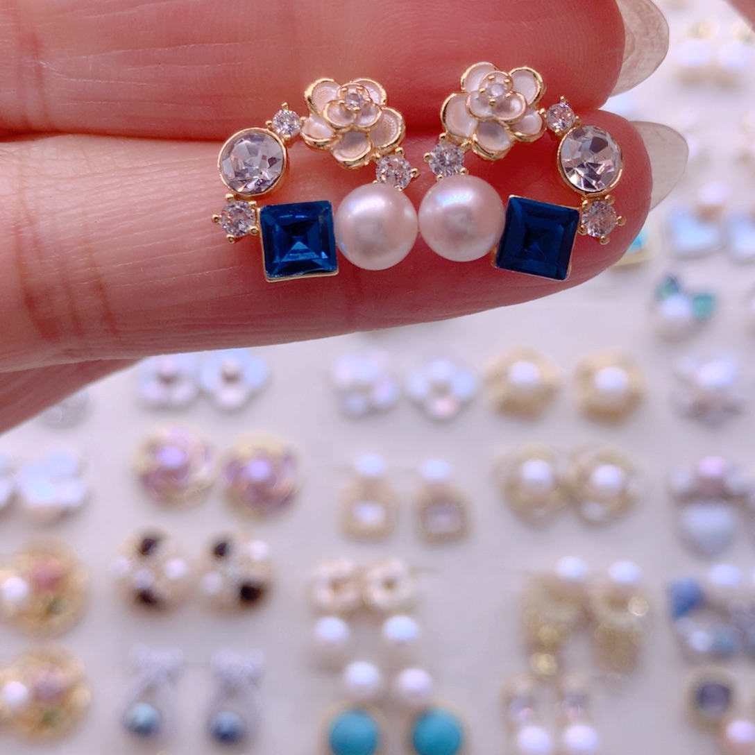 淡水珍珠耳饰合金