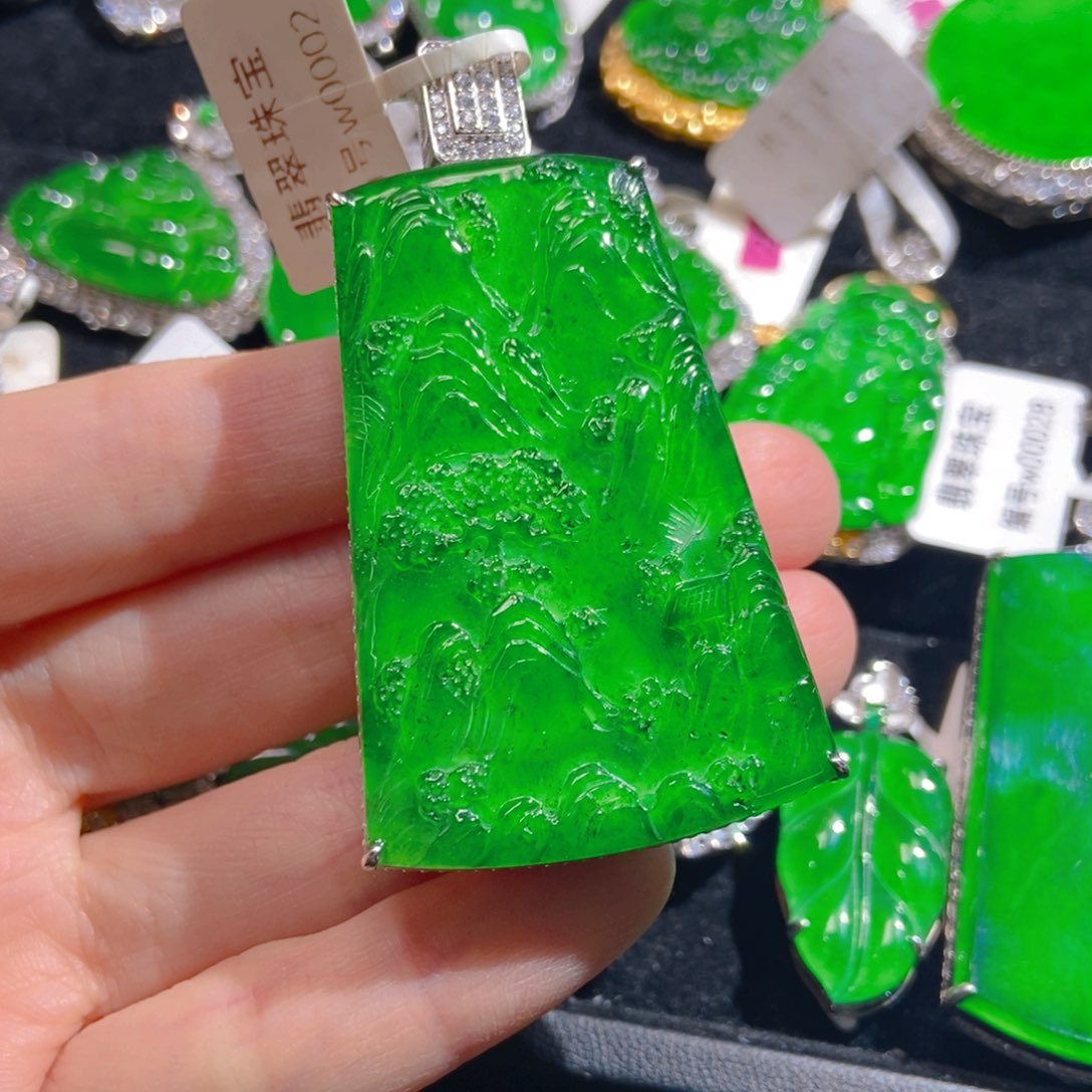 翡翠吊坠(不含链)银S925镶嵌M***a