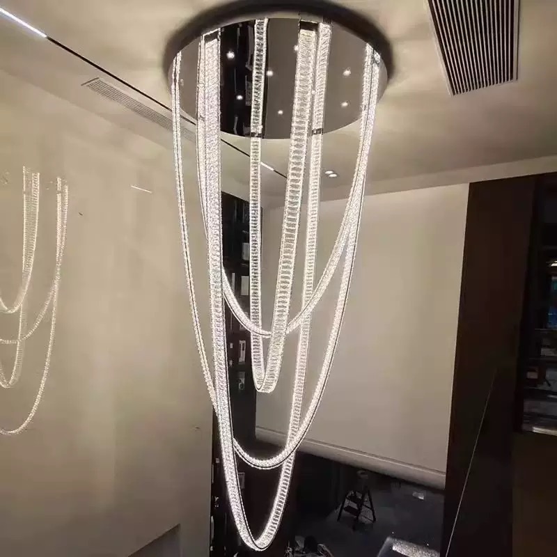 旋转护眼创意简约30M²及以上300W以上吊灯水晶个性客厅酒店轻奢