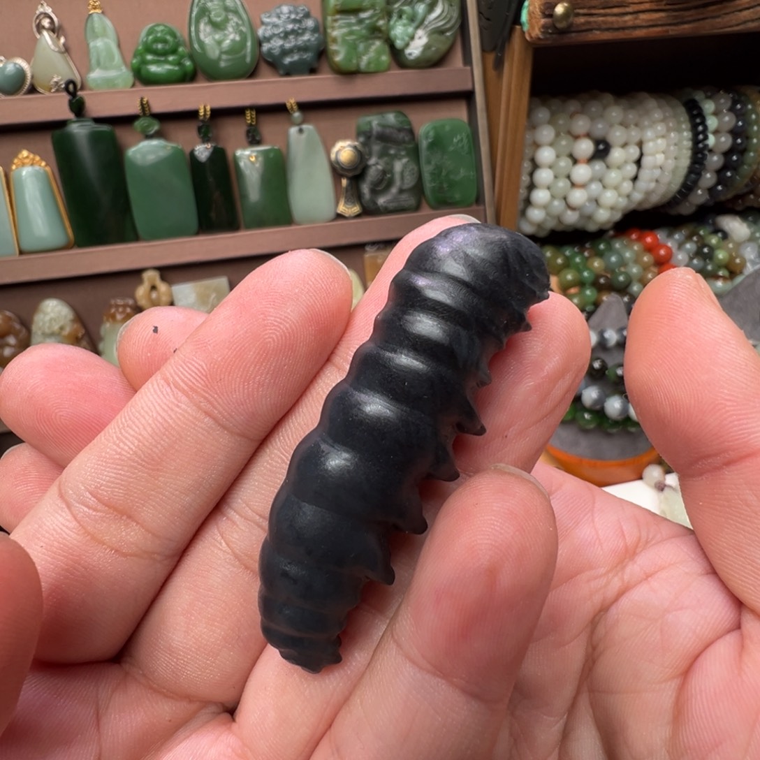 和田玉未镶嵌颈饰蚕宝宝丰衣足食 福利12