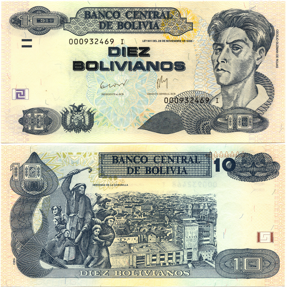 玻利维亚10玻利维亚诺ND2011全新UNC纸币老纸钞外国钱币收藏