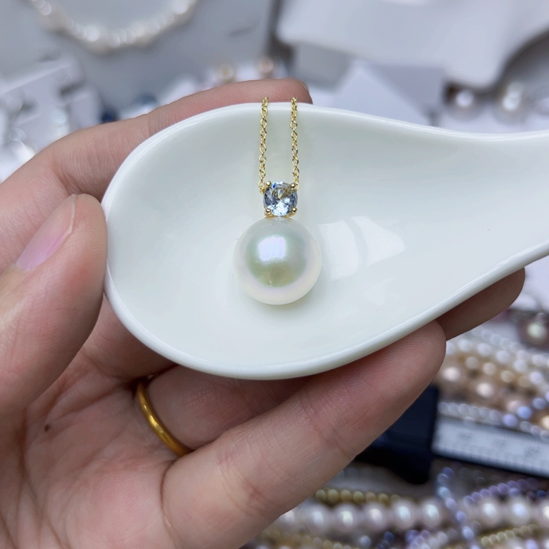 淡水珍珠颈饰银S925镶嵌