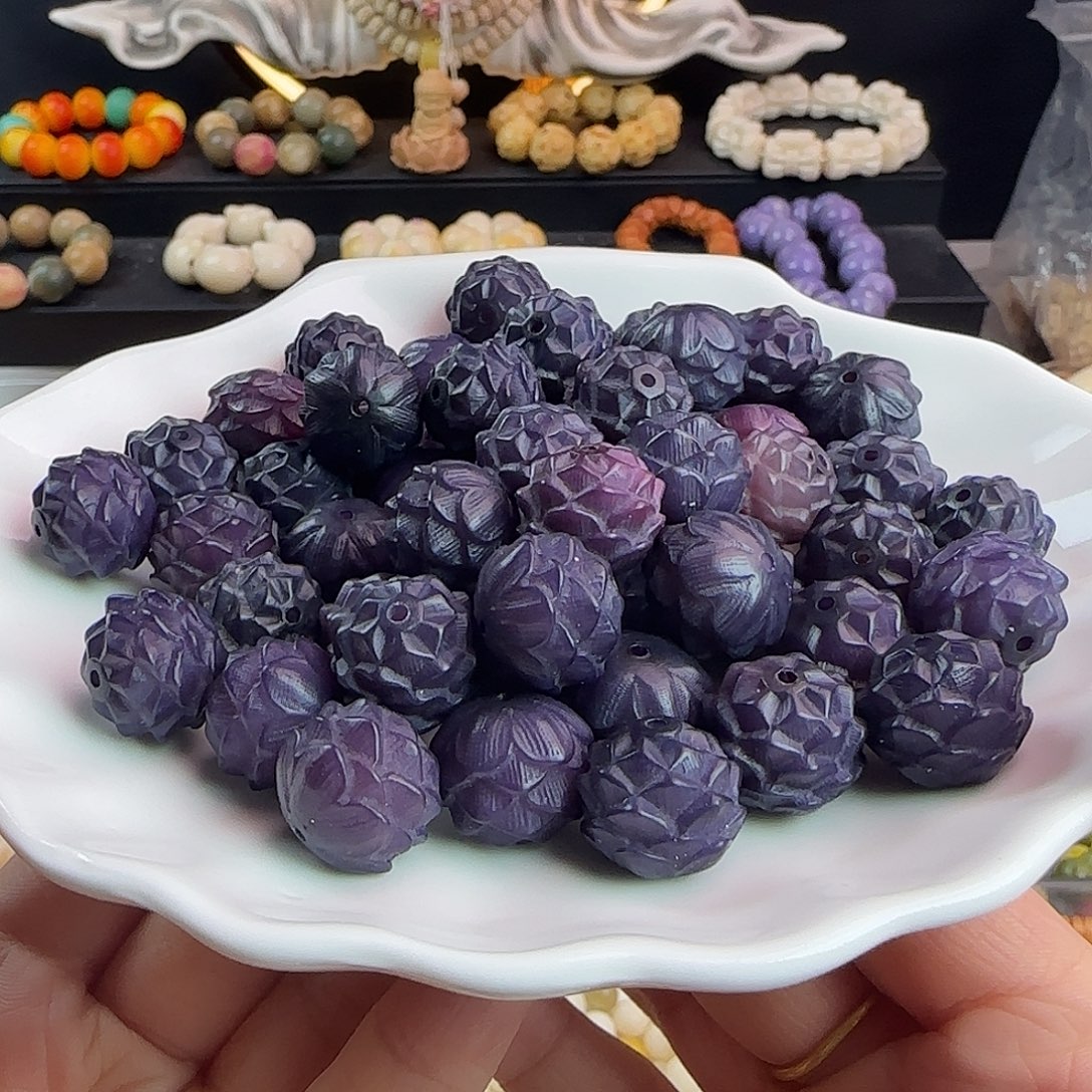 菩提根/象牙果手串卡16九紫里火大肉脸20颗