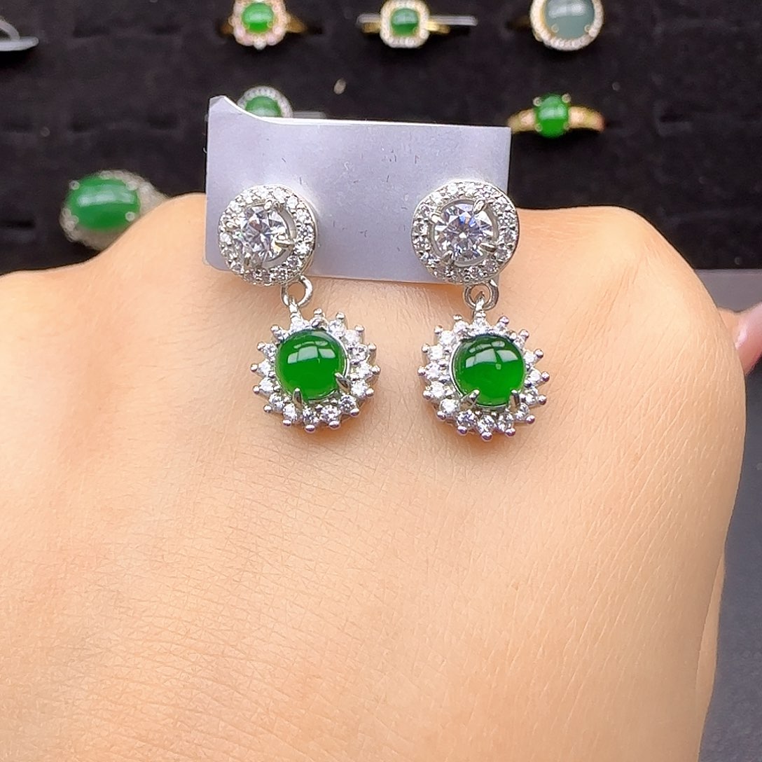 银S925镶嵌戒指翡翠