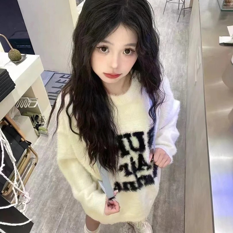 （小菠萝毛衣）秋冬季大版套头毛衣潮流时尚女装