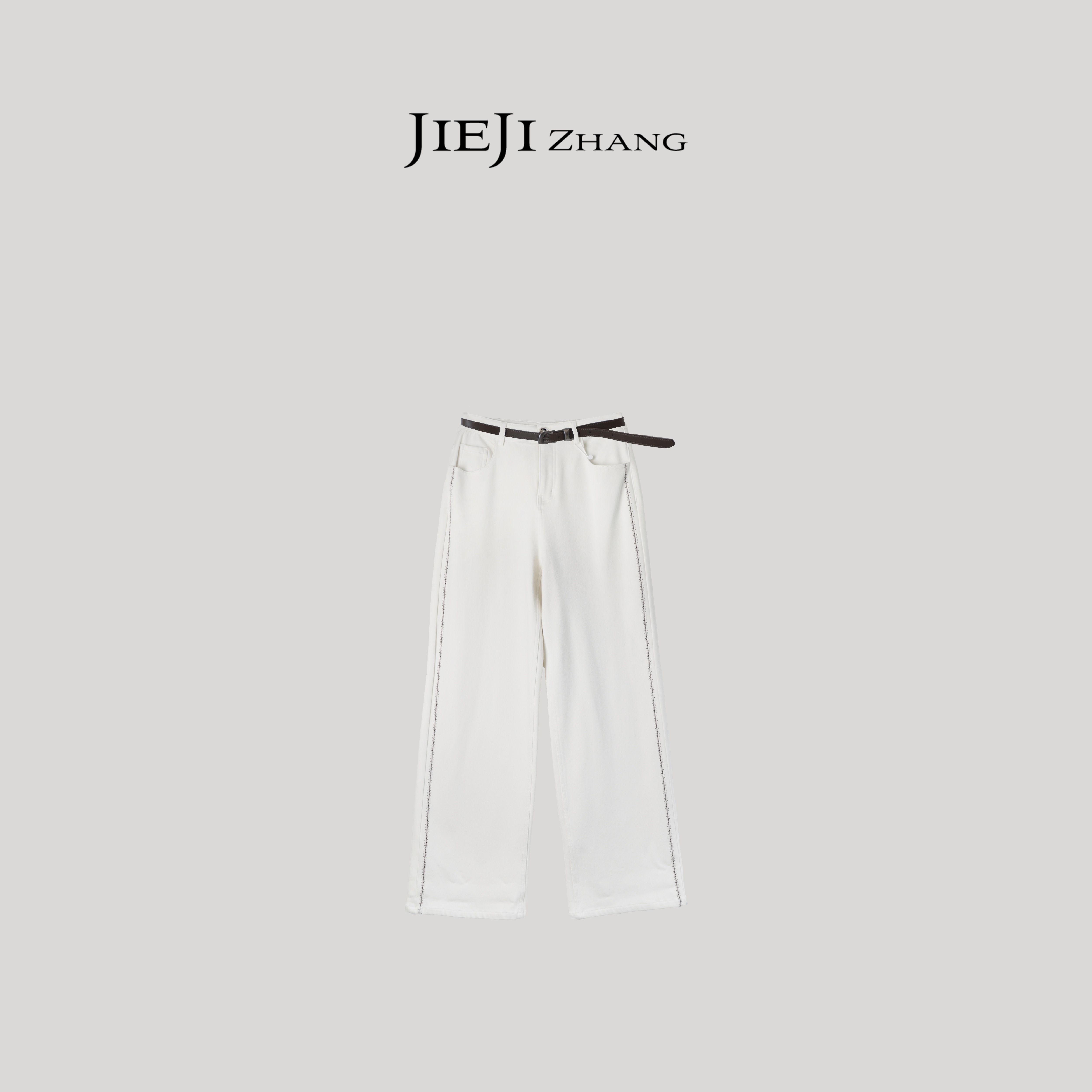 【JIEJI ZHANG】棉莱赛尔高级定制秋冬时尚百搭加绒牛仔裤351196