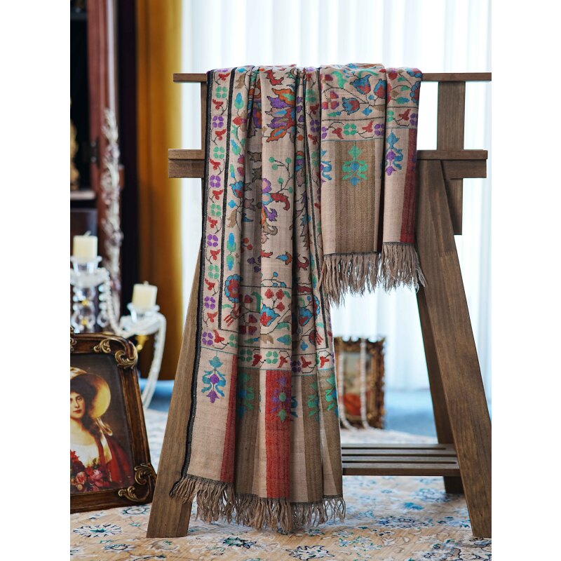 克什米尔pashmina披肩围巾卡尼 135*270 60080-12