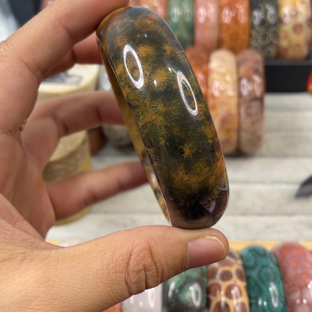 未镶嵌手镯硅化玉