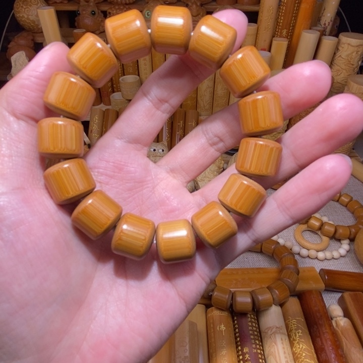 海****竹红皮玉竹手串直径15颗全品无暇