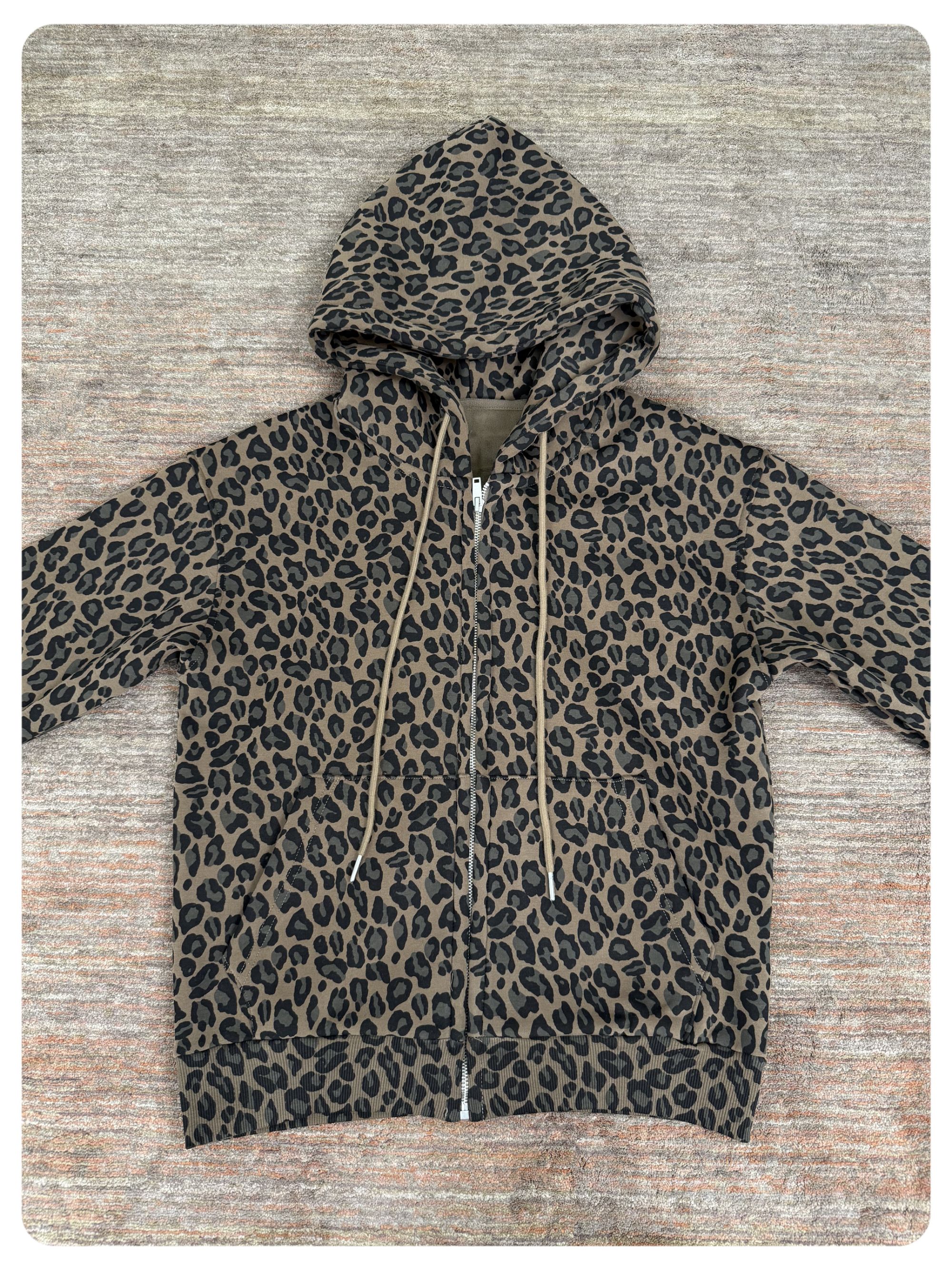 Uninhabitable 超显瘦加绒帽衫！秋冬加厚外套连帽豹纹卫衣上衣