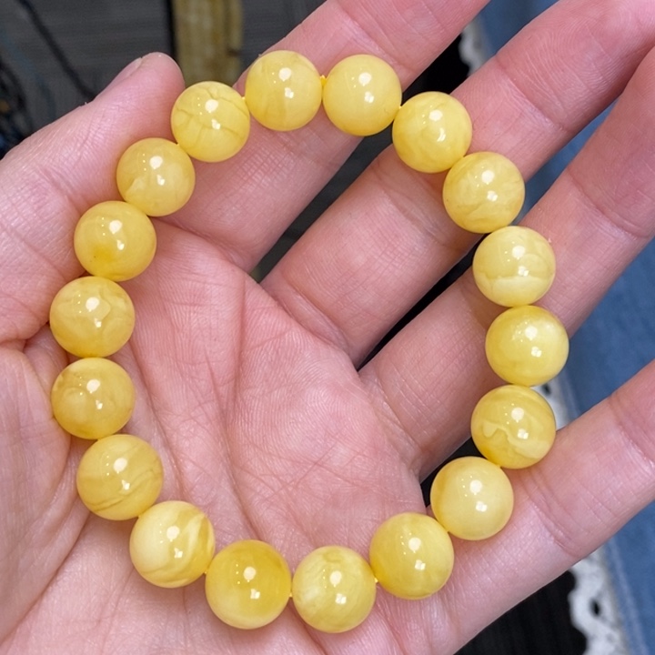 蜜蜡手链未镶嵌天然无优化琥珀蜜蜡