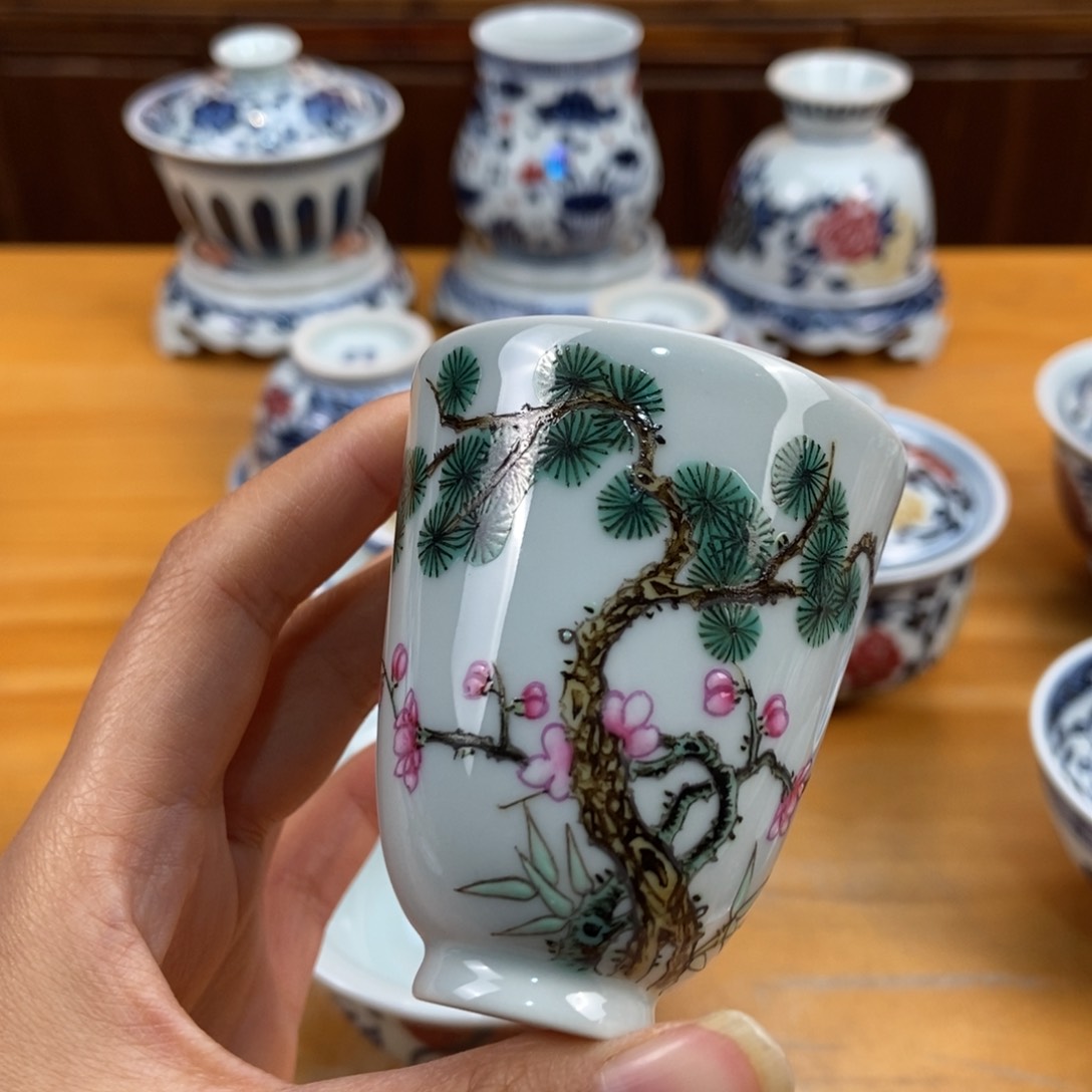 手绘现代茶具非古董