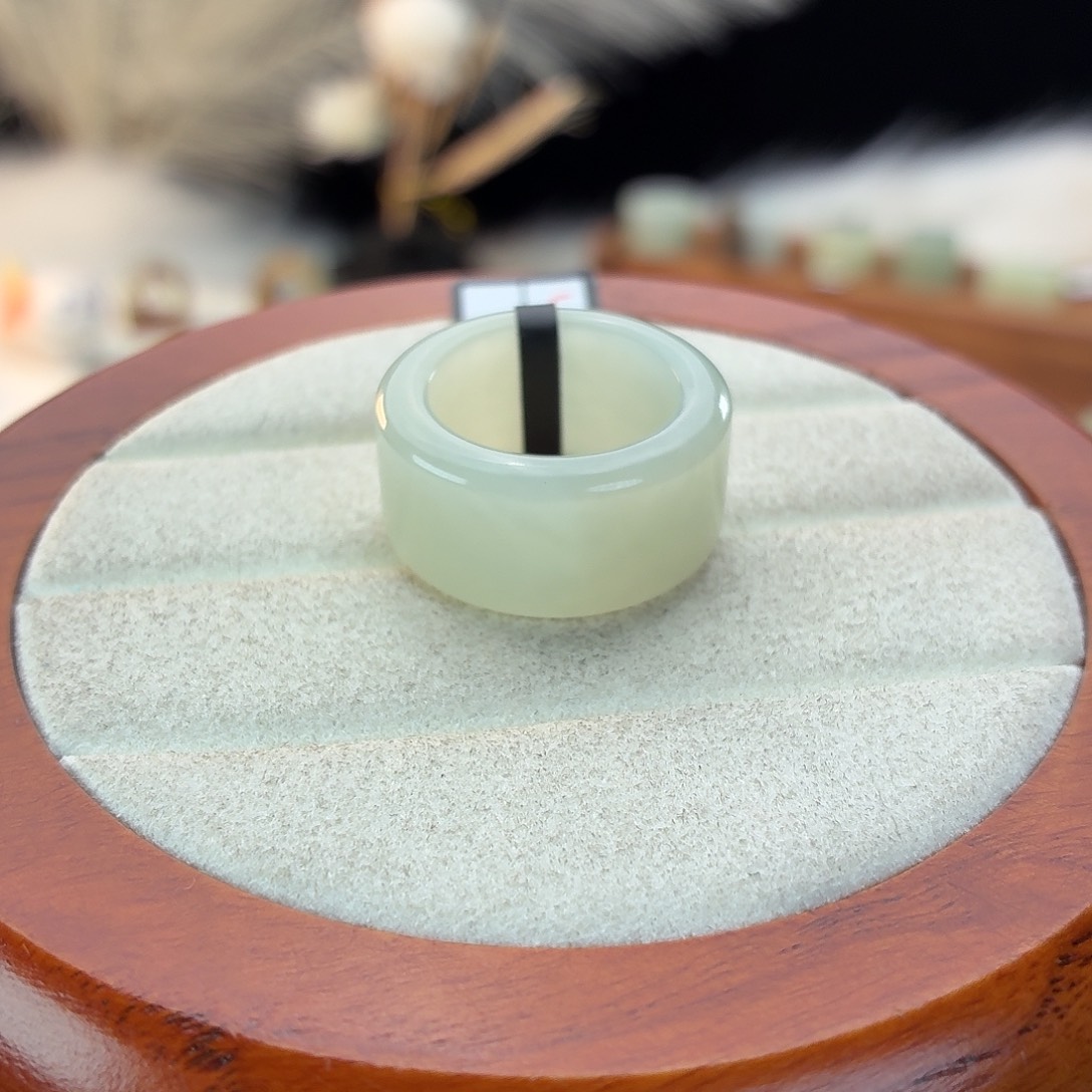 和田玉未镶嵌戒指i28晴水圆切17.0mm