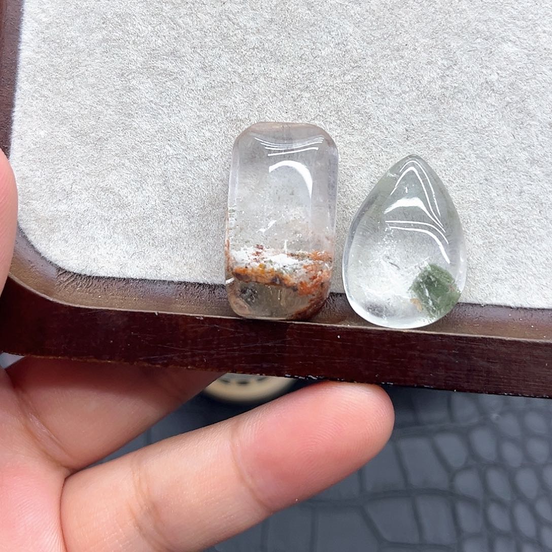 珠宝半成品未镶嵌水晶12 幽灵无事牌、水滴（两颗）