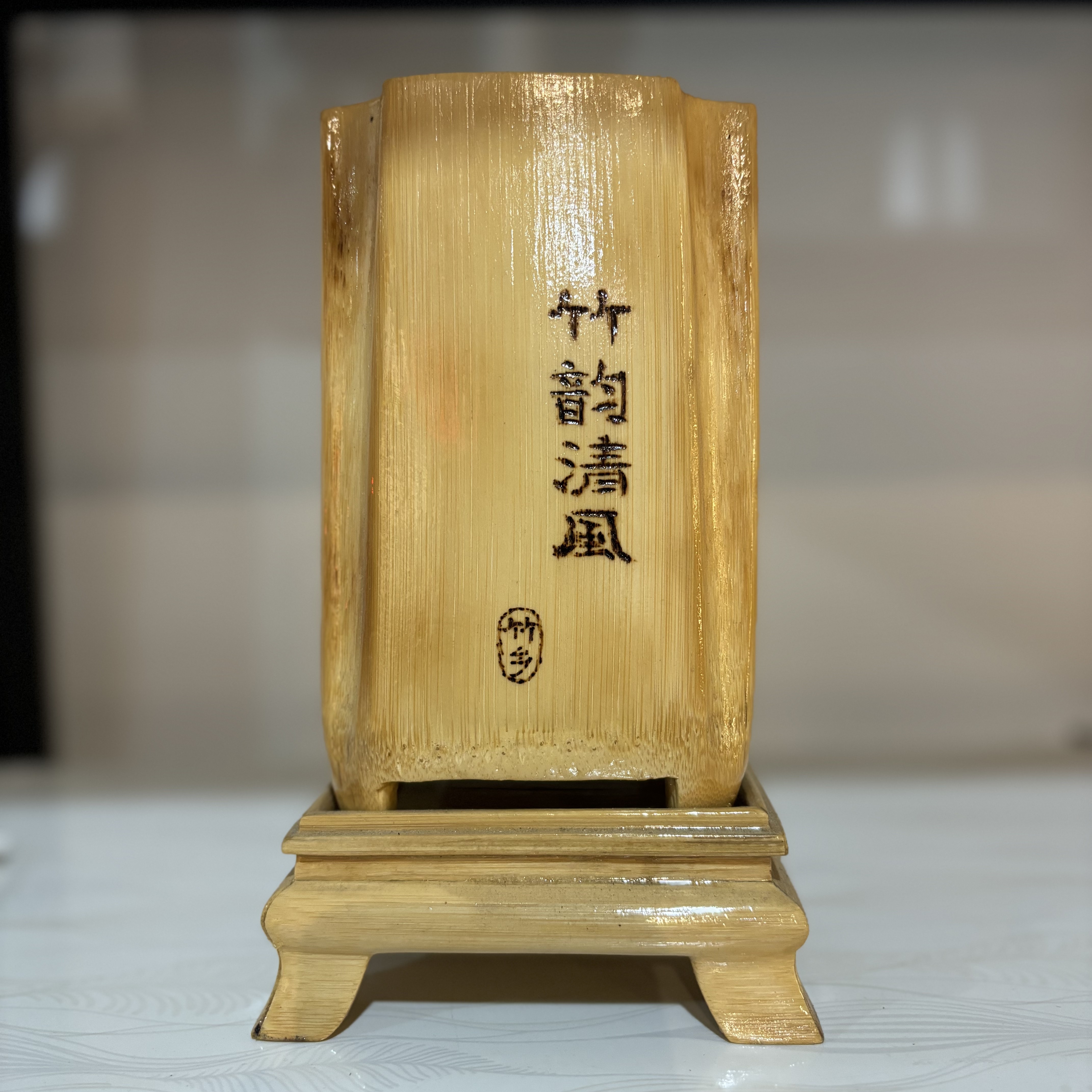 手工竹制笔筒 非遗传承