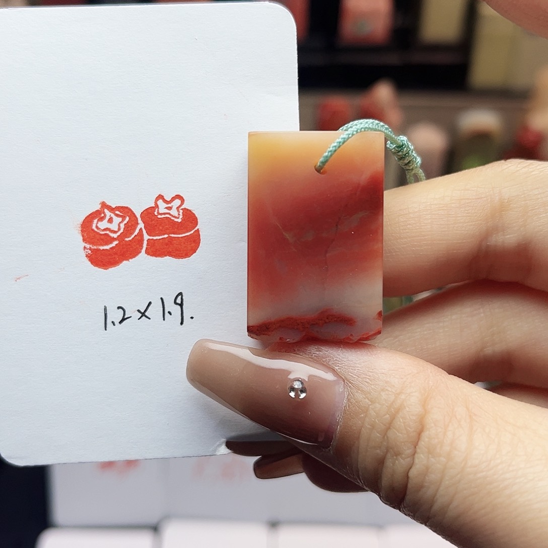寿山石印石好柿成双1.2×1.9