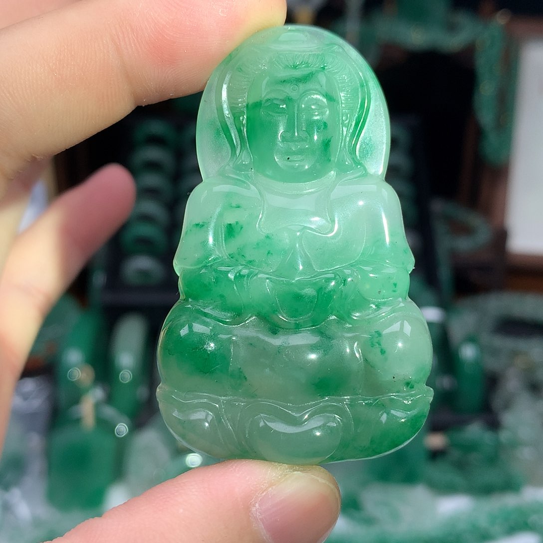 石英质玉吊坠(不含链)未镶嵌观音