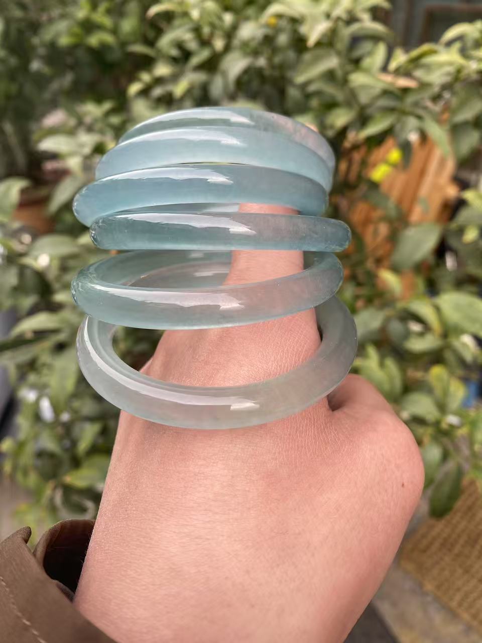 非金属珐琅手镯 小刘专属 蓝水细条手镯【高货冰冰翠】时尚显白