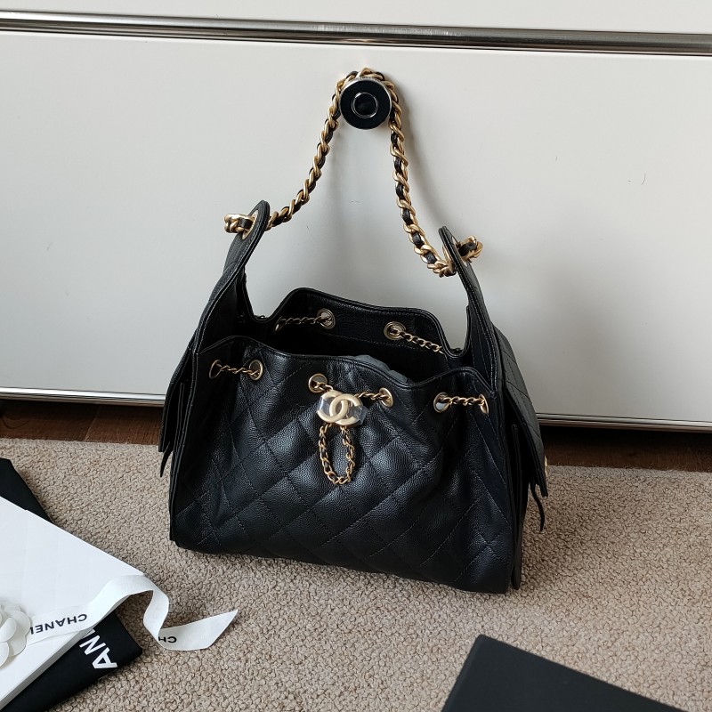 未使用 Chanel/香奈儿 Azul-25K黑金荔枝皮25bag小号单肩包/54085