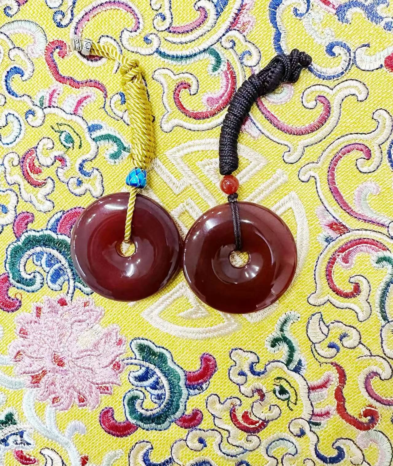 【聪聪珠宝】15984-高端红平安扣-赠绳