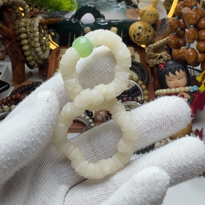 星月菩提手串2号车尺寸8菩提根玛尼墩单圈