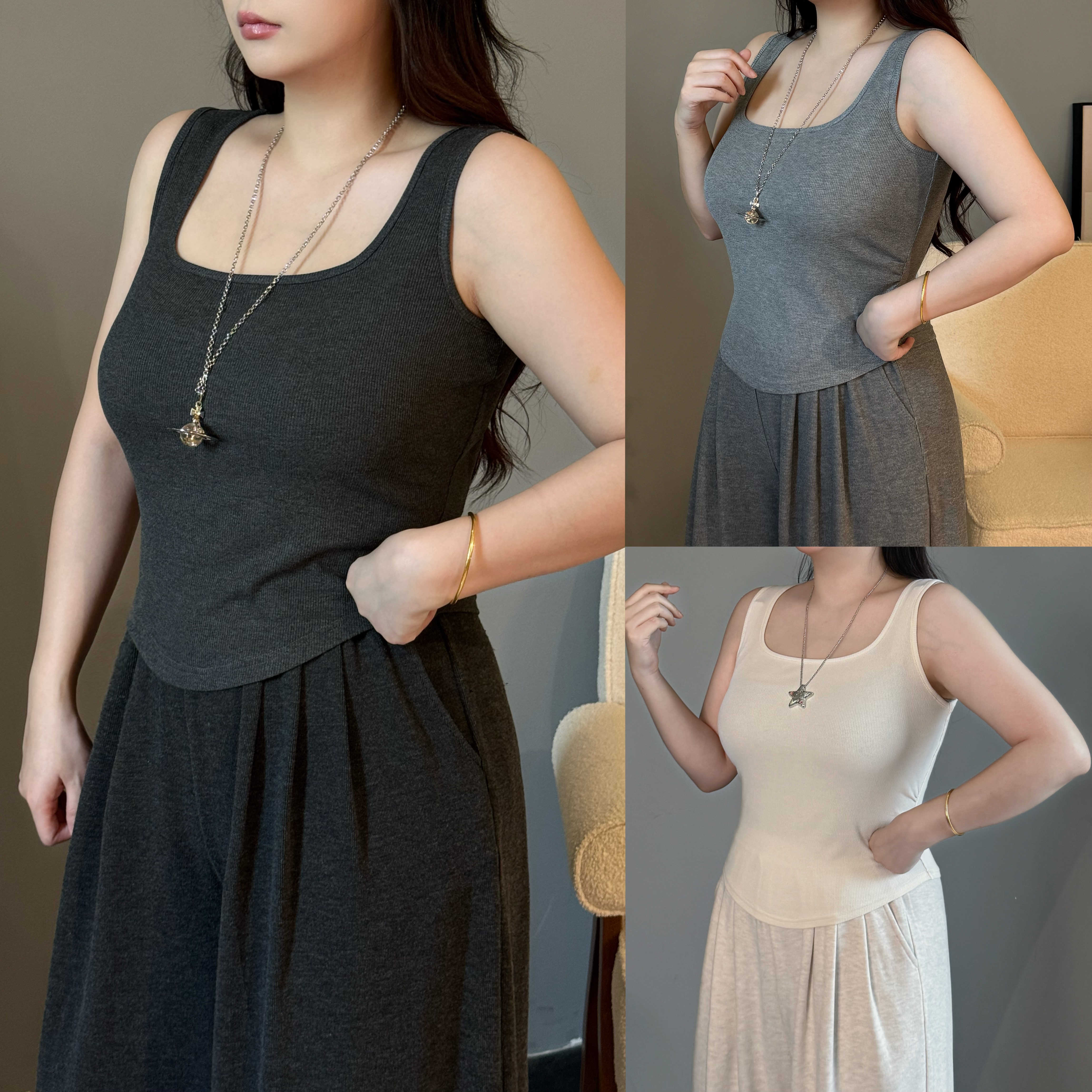 【小雨】胖MM新款2025秋季大码遮肉显瘦气质小背心 0927