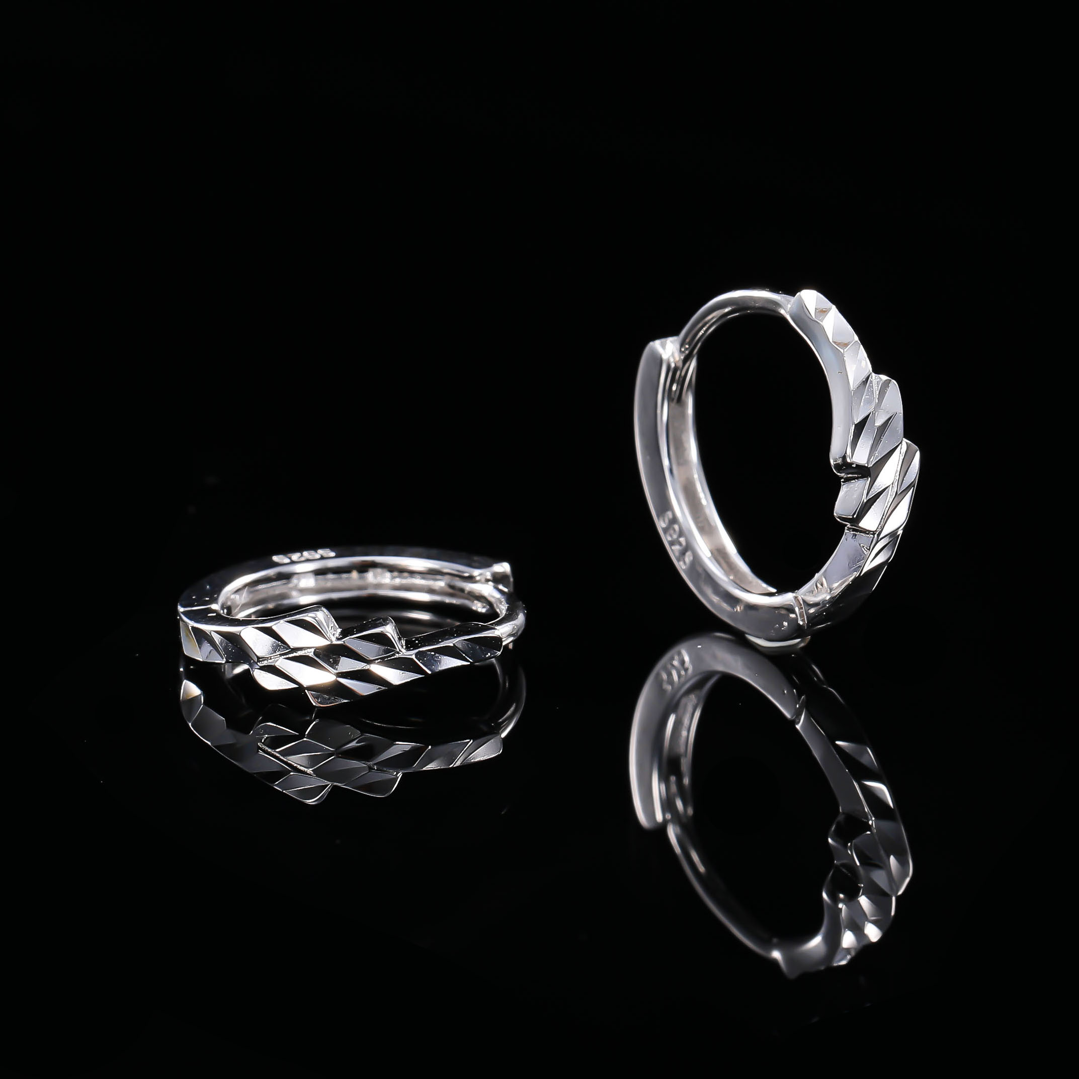 925银耳饰  ——木木（SA1222）纯银耳环内径10毫米YR2-1566B