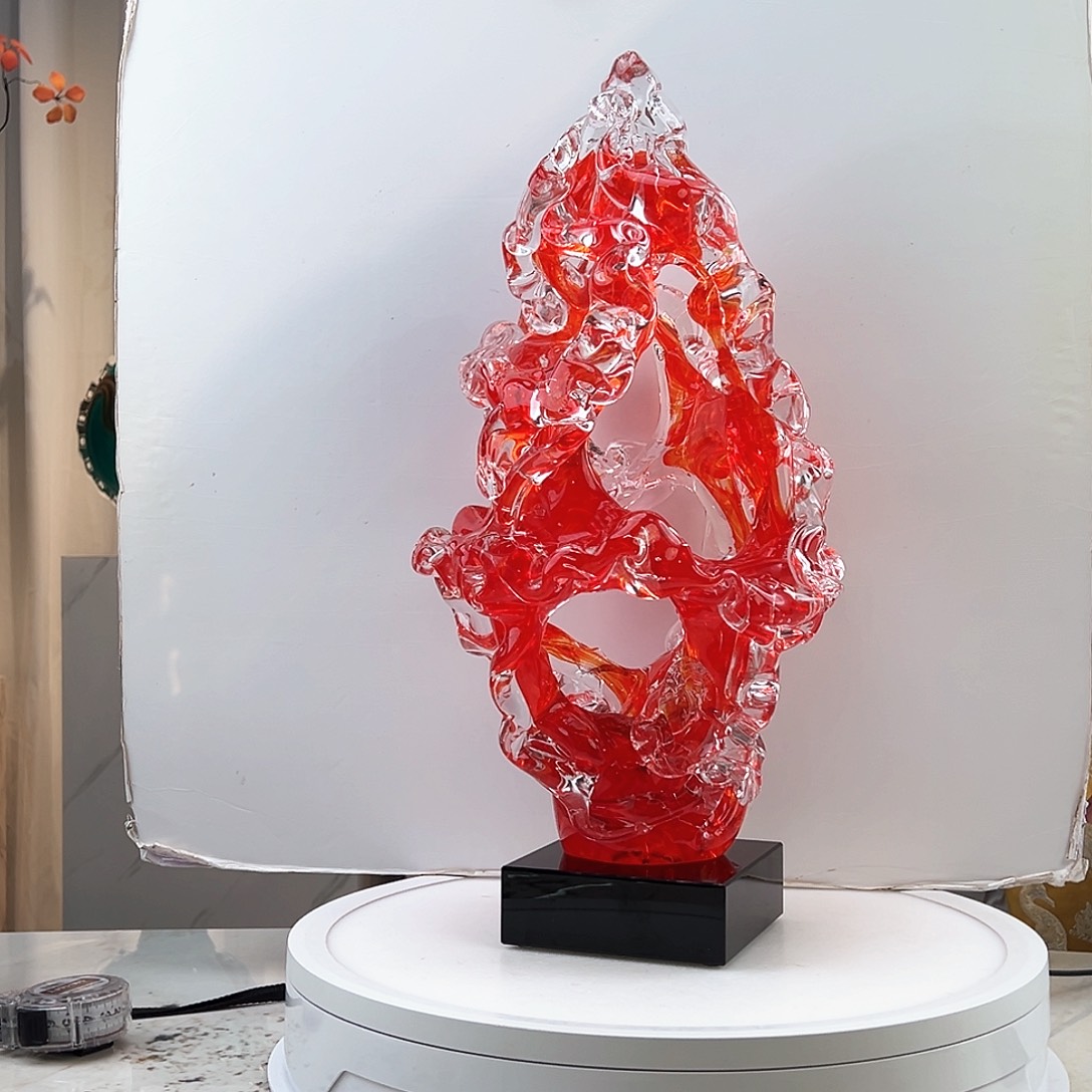 茶盏琉璃水晶太湖石48cm