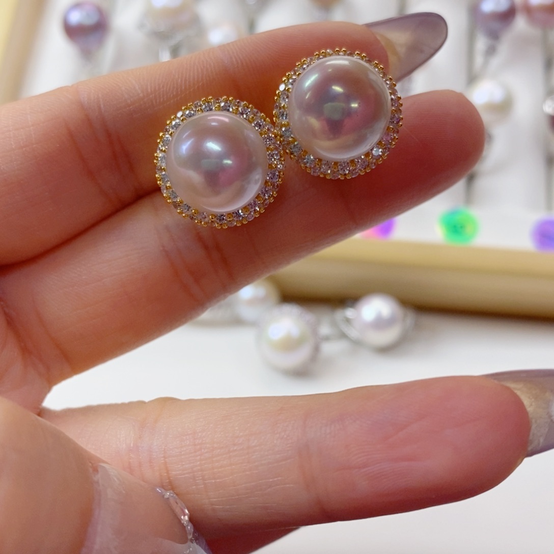 淡水珍珠耳饰合金