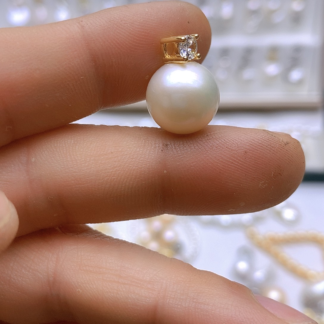 淡水珍珠颈饰银S925镶嵌