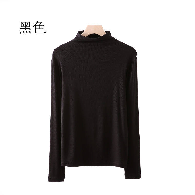 超柔软舒适大弹力秋冬立领半高领内搭叠穿显瘦修身百搭纯色打底衫