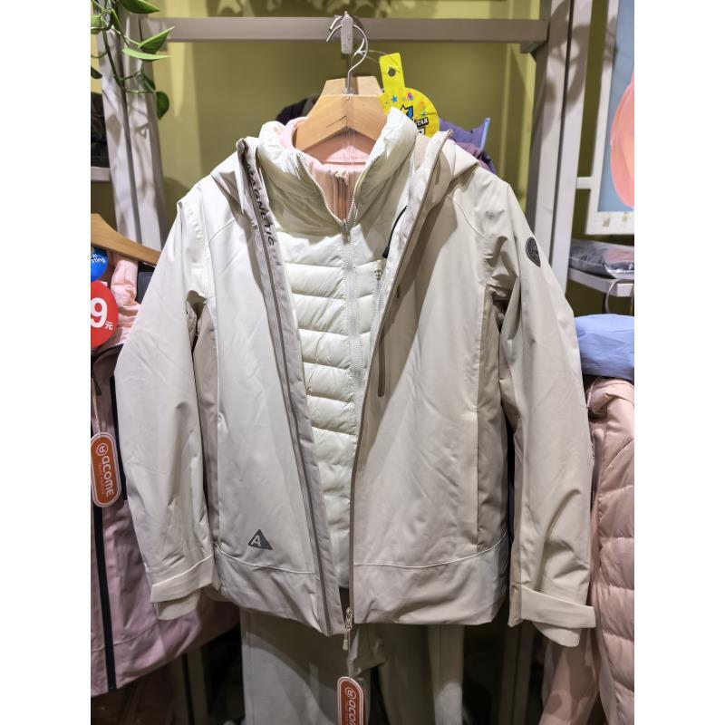 女款三合一防雨雪防寒脱卸鹅绒内胆户外羽绒服保暖两件套冬季休闲