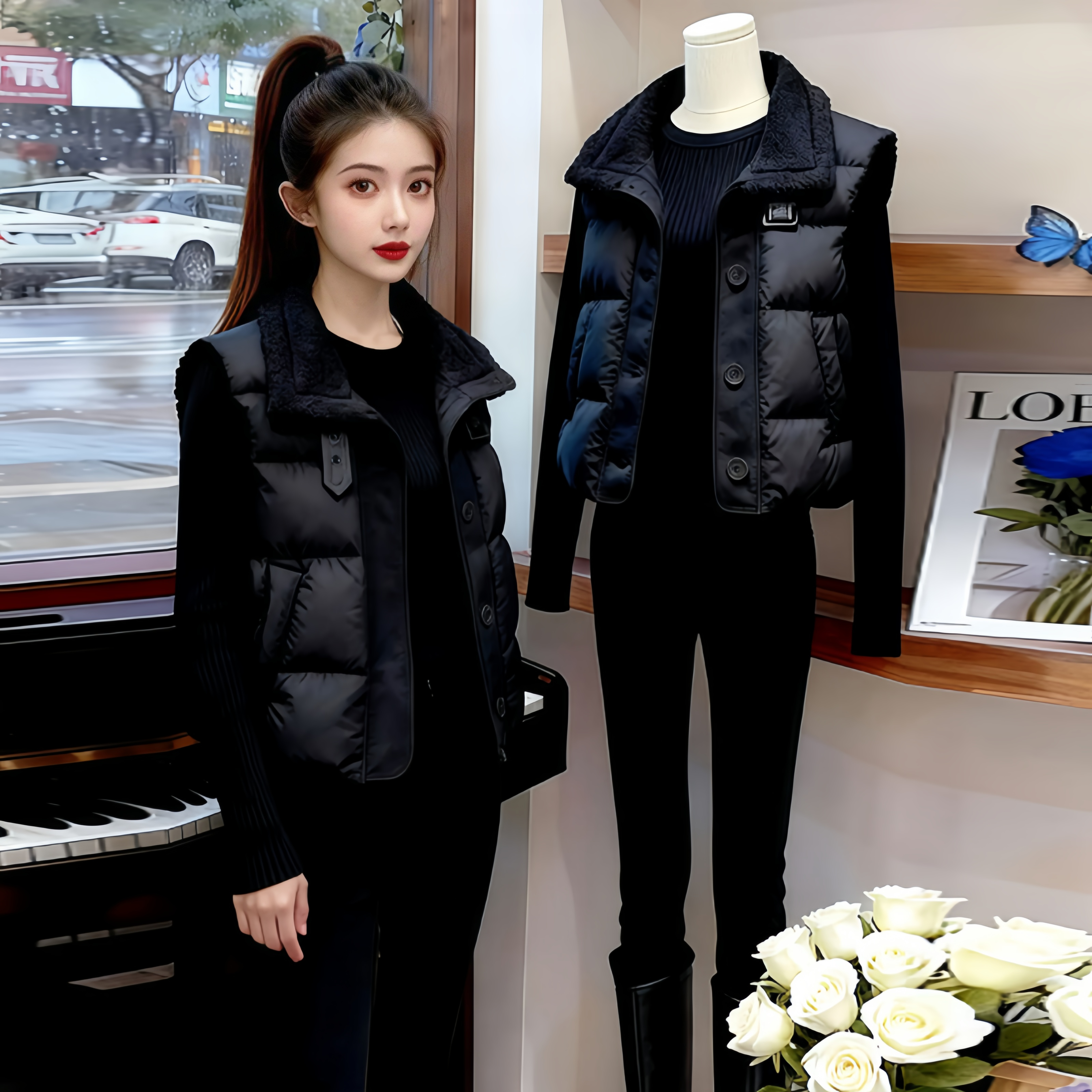 韩版马甲女款外穿2025新款小香风拼接加厚高品质时尚百搭马夹外套