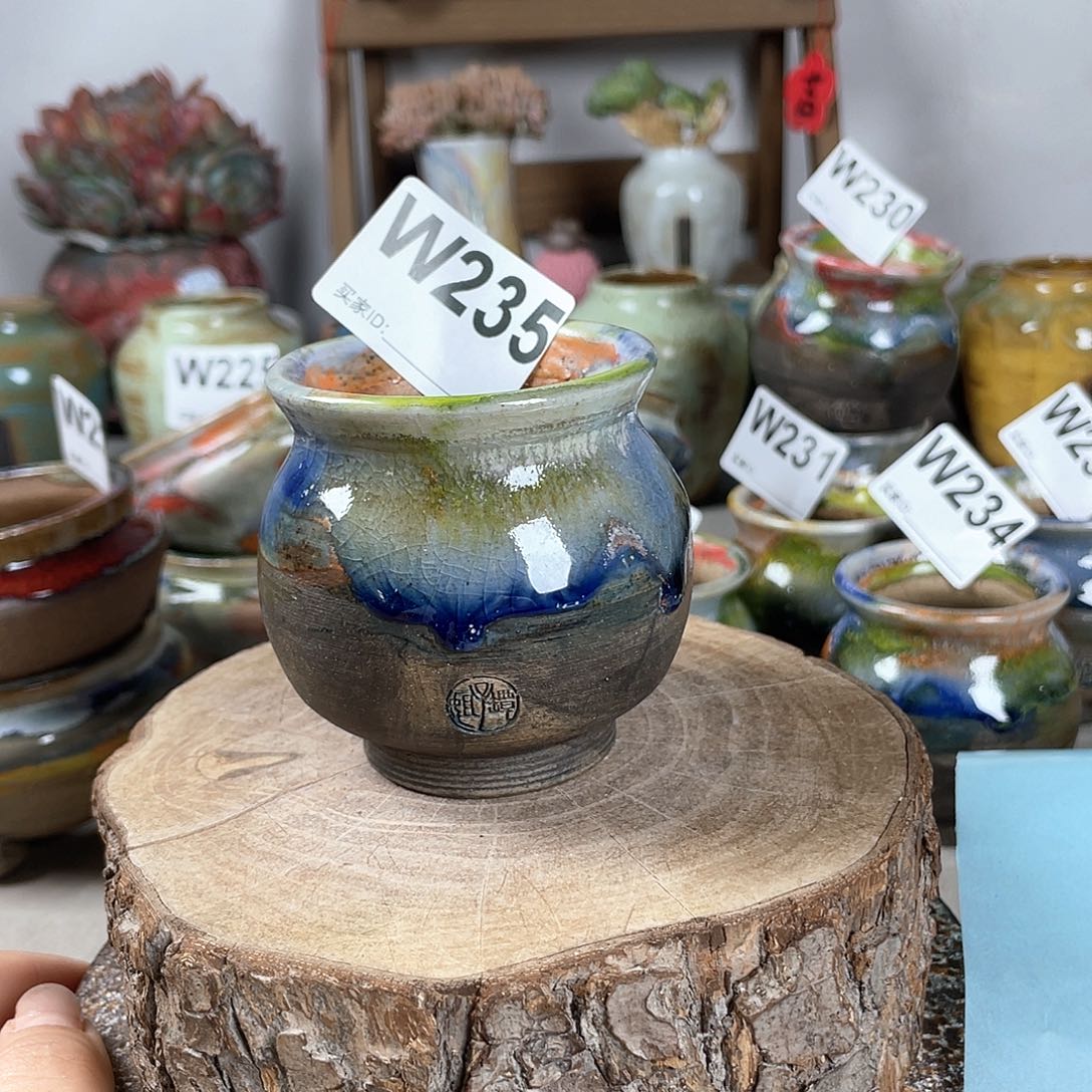 紫砂花盆小陶罐 内口5.5