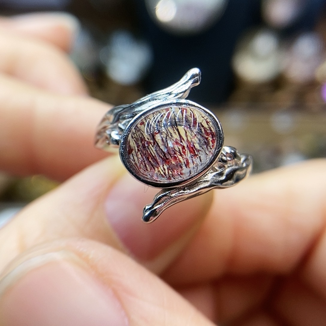 水晶戒指银S925镶嵌快***敏