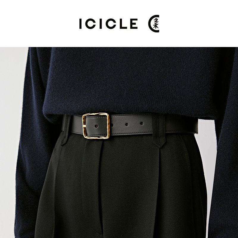 【12.26】ICICLE之禾26春季新品光面牛皮革双面两用撞色腰带1505