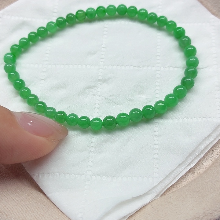 翡翠未镶嵌手链天然缅甸翡翠A货卡4+
