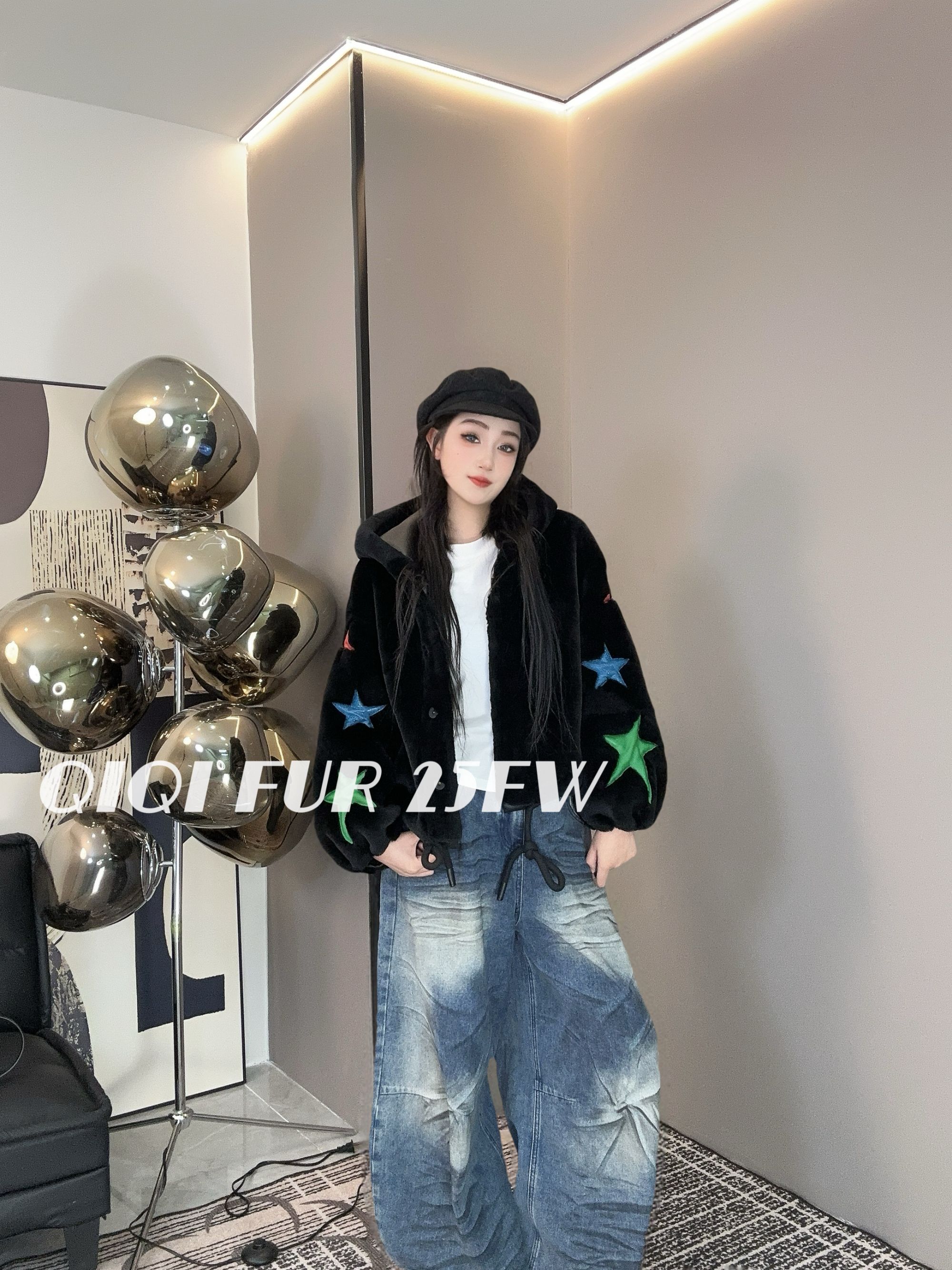  【琪琪推荐】XIASIQING｜25FW 85477-R 新款时尚休闲皮毛一体外套