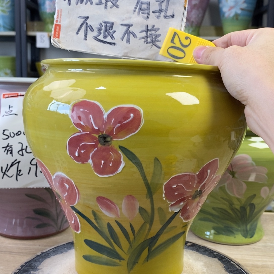 景德镇手工手绘陶瓷花盆