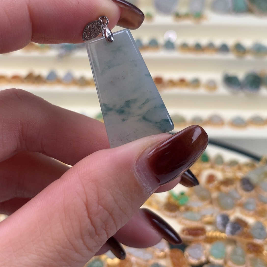 翡翠银S925镶嵌颈饰